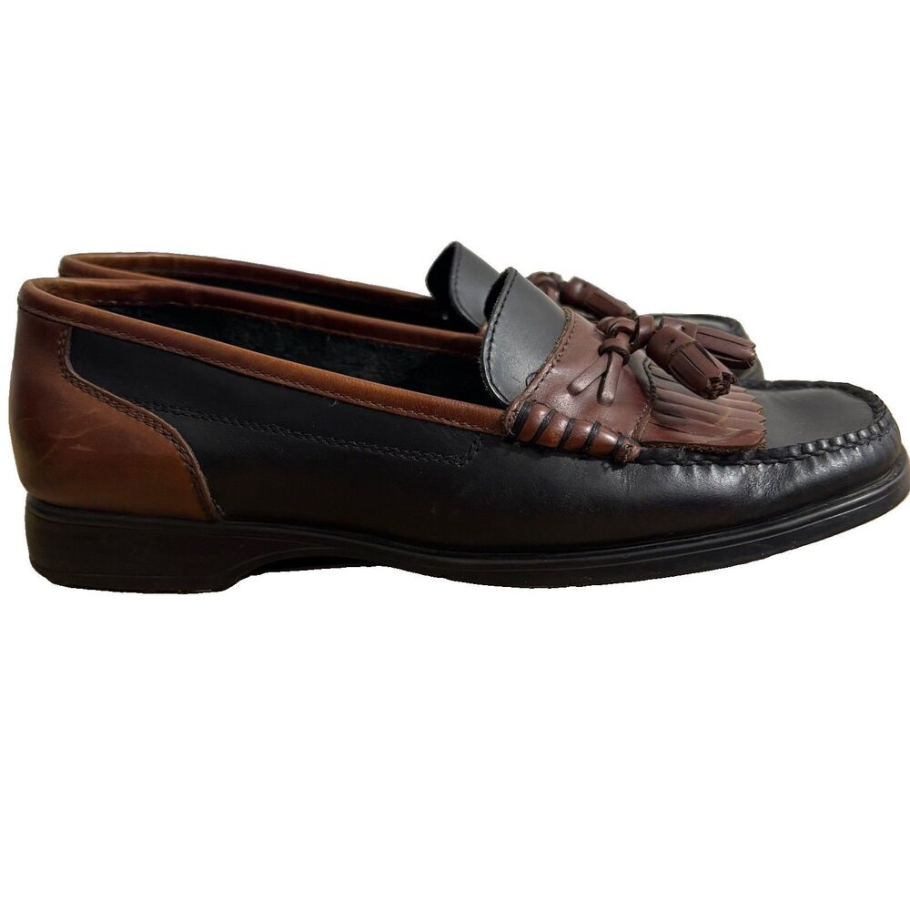 G.H. Bass Weejuns Setta Loafers Women’s 8.5M Black Brown Leather Tassel Kiltie